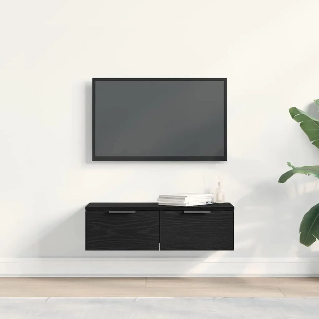 vidaXL Ντουλάπα Τοίχου Μαύρη δρυς 68 x 30 x 20 εκ. Επεξεργασμένο ξύλο