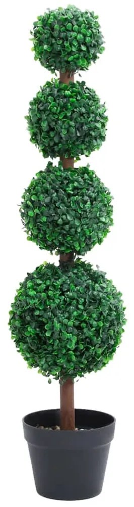 vidaXL Πυξάρι Τεχνητό με Σφαιρικό Σχήμα Πράσινο 90 εκ. με Γλάστρα