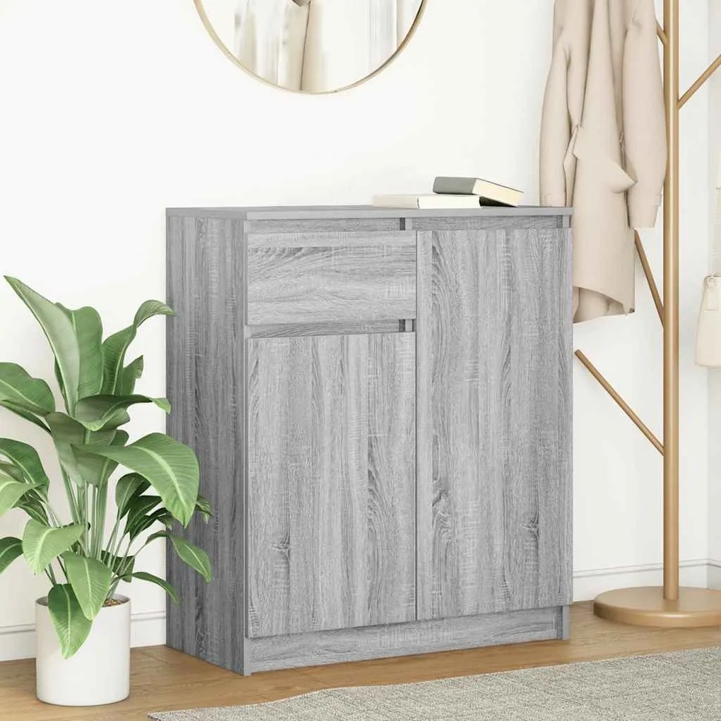 Συρταριέρα με Συρτάρια Γκρι Sonoma 71x35x84 εκ. από Επεξ. Ξύλο - Γκρι
