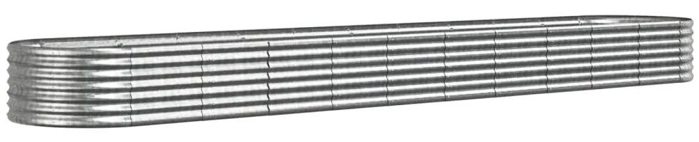vidaXL Ζαρντινιέρα Ασημί 440x80x36 εκ. Γαλβανισμένος χάλυβας