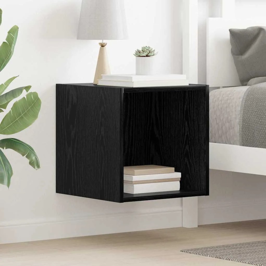 vidaXL Ντουλάπα Τοίχου Μαύρη δρυς 37 x 37 x 37 εκ Επεξεργασμένο ξύλο