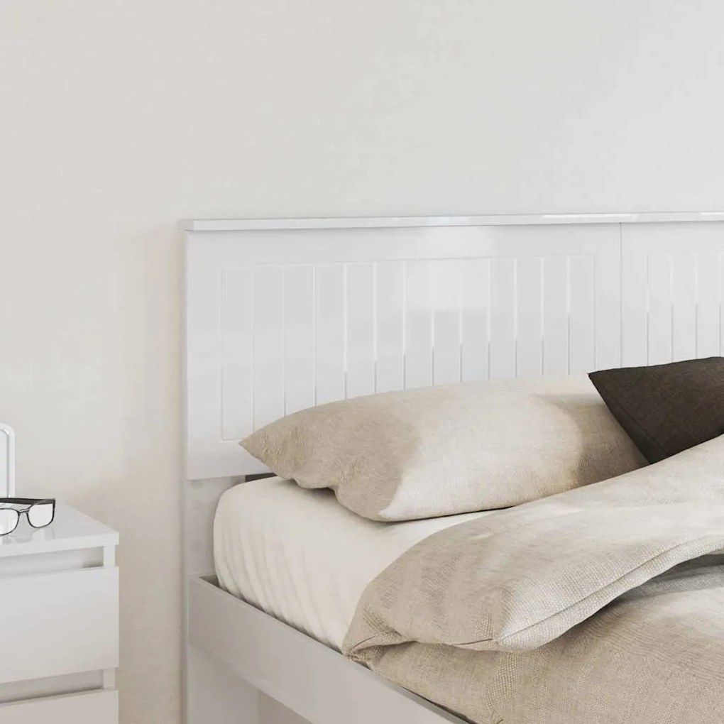 vidaXL Κεφαλάρι με κεφαλάρι Λαμπερό Λευκό 160 cm Επεξεργασμένο ξύλο