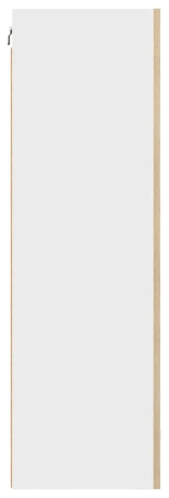 vidaXL Κρεμαστό ντουλάπι με αποθήκευση Riga Χειροποίητη Δρυς και Λευκό