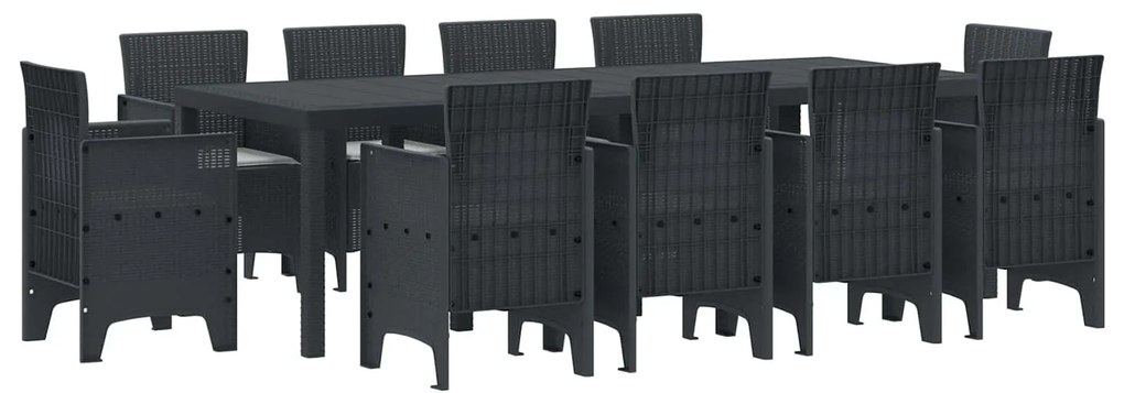 Σέτ φαγητού για κήπο 11 pcs Ανθρακί Πολυπροπυλένιο