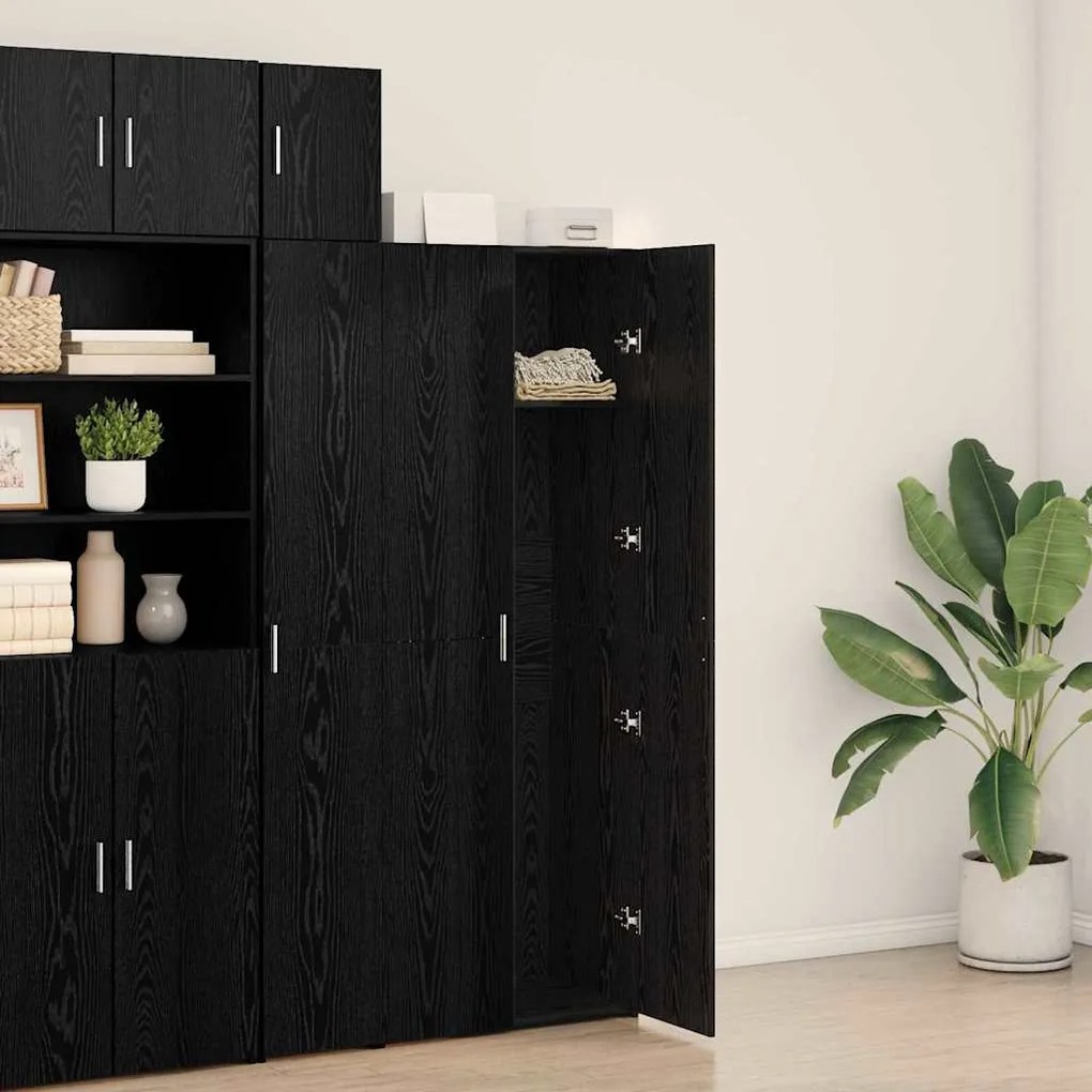 vidaXL Highboard Μαύρη δρυς 70 x 42.5 x 185 εκ Επεξεργασμένο ξύλο
