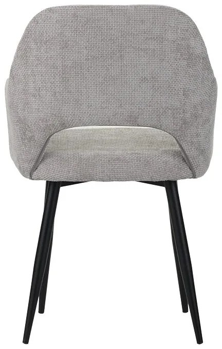 Καρέκλα - Πολυθρόνα Factols Inart μπεζ-γκρι ύφασμα-πόδι μαύρο μέταλλο 53x61x84εκ 2αδα 53x61x84 εκ.