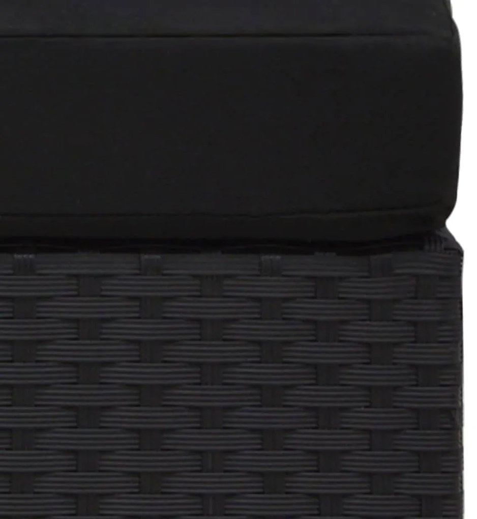 vidaXL Καναπές Αρθρωτός Διθέσιος Μαύρος από Συνθετικό Ρατάν