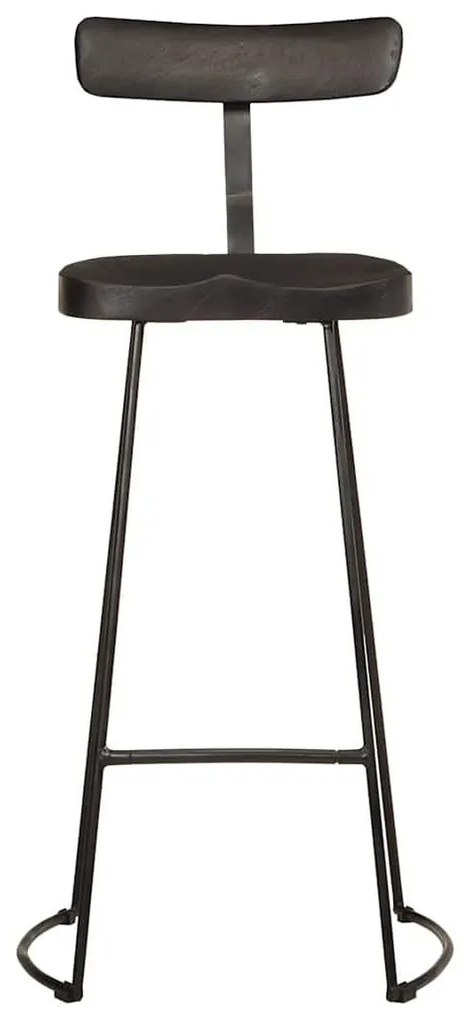 Bar Stools 2 τεμάχια Μαύρο 49x43x103 cm Στερεό ξύλο Mango - Μαύρο