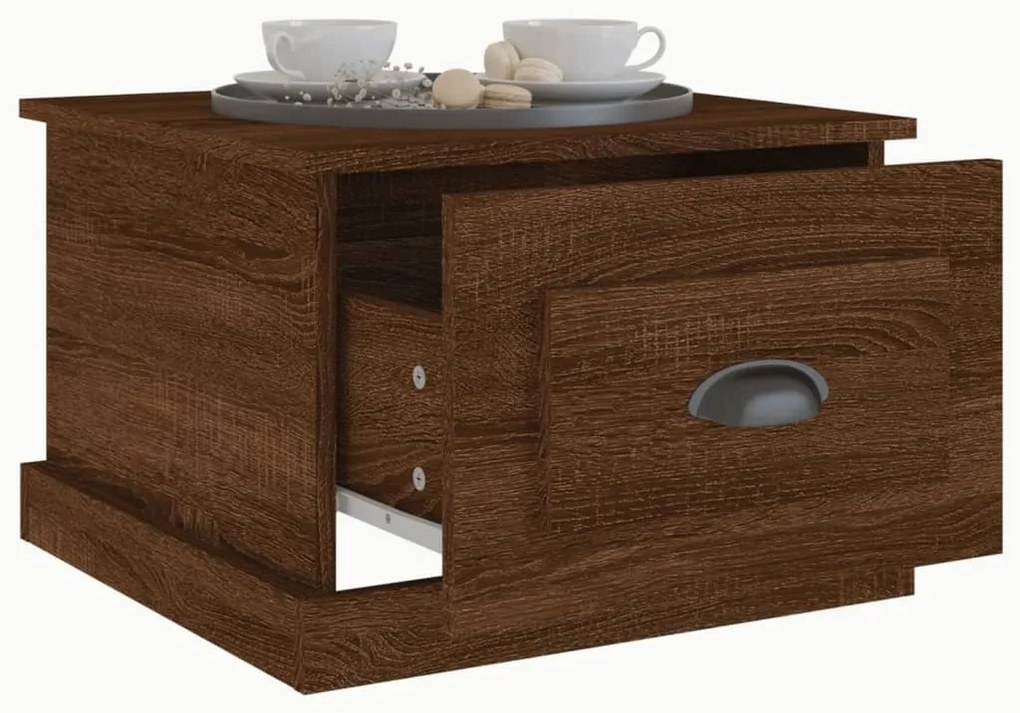 vidaXL Τραπεζάκι Σαλονιού Καφέ Δρυς 50x50x35 εκ. Επεξεργασμ. Ξύλο