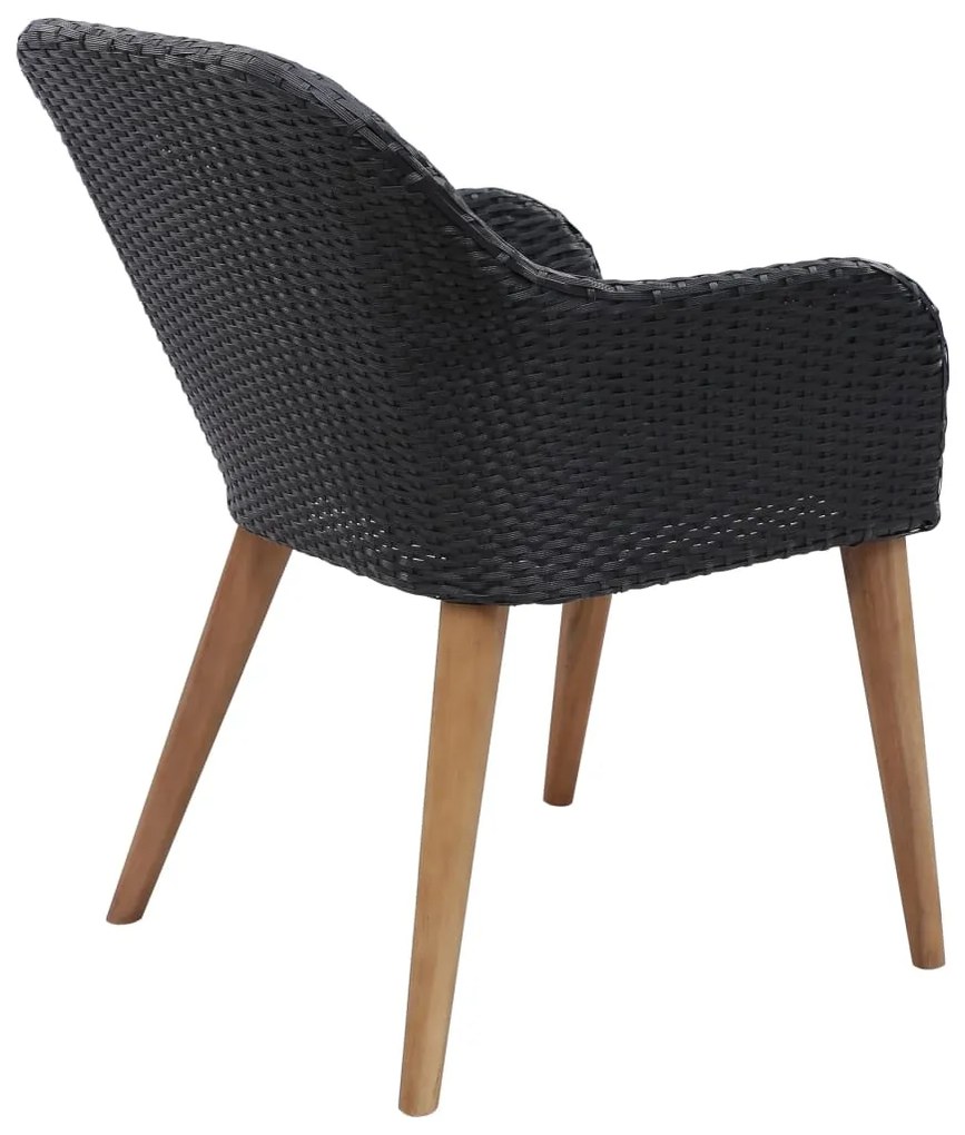 vidaXL Πολυθρόνες Εξωτερ. Χώρου 2 τεμ. Μαύρες Συνθ. Ρατάν με Μαξιλάρια