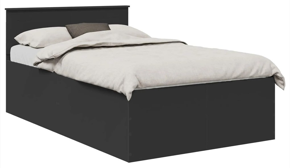 vidaXL Σκελετός Κρεβατιού Μαύρο 120 x 190 cm Επεξεργασμένο ξύλο