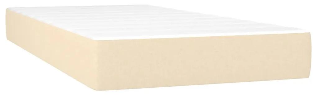 vidaXL Κρεβάτι Boxspring με Στρώμα Κρεμ 100 x 200 εκ. Υφασμάτινο