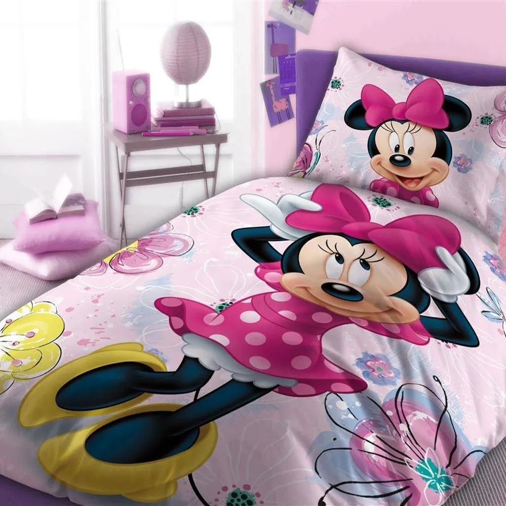 Σεντόνια Παιδικά Disney Home Minnie 853 (Σετ 3 τμχ) Pink DimCol 160x240cm 100% Βαμβάκι