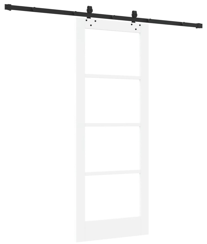 vidaXL Συρόμενη Πόρτα με Σετ Υλικών Λευκή 78x202 εκ. Συμπαγές Ξύλο Πεύκου