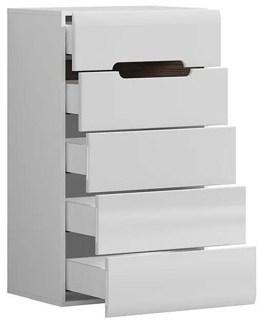 Σιφονιέρα Boston M104, Άσπρο, Γυαλιστερό λευκό, Με συρτάρια, Αριθμός συρταριών: 5, 104x60x41cm, 34 kg | Epipla1.gr