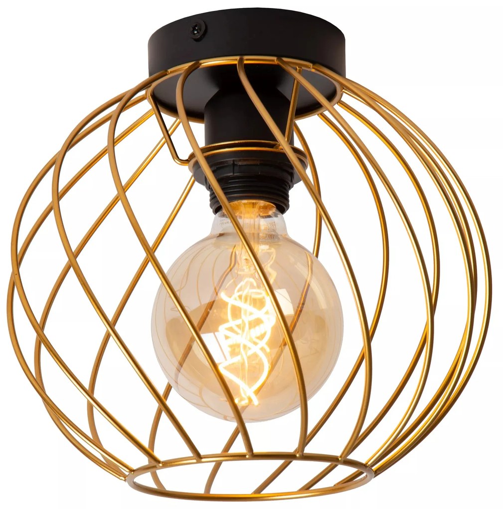 Φωτιστικό Οροφής Lucide 21128-25-02 DANZA Χρυσό Χρώμα (Gold Coloured)|Μαύρο Ματ (Black Mat)