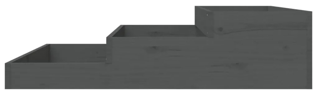 vidaXL Ζαρντινιέρα Γκρι 107 x 107 x 27 εκ. από Μασίφ Ξύλο Πεύκου
