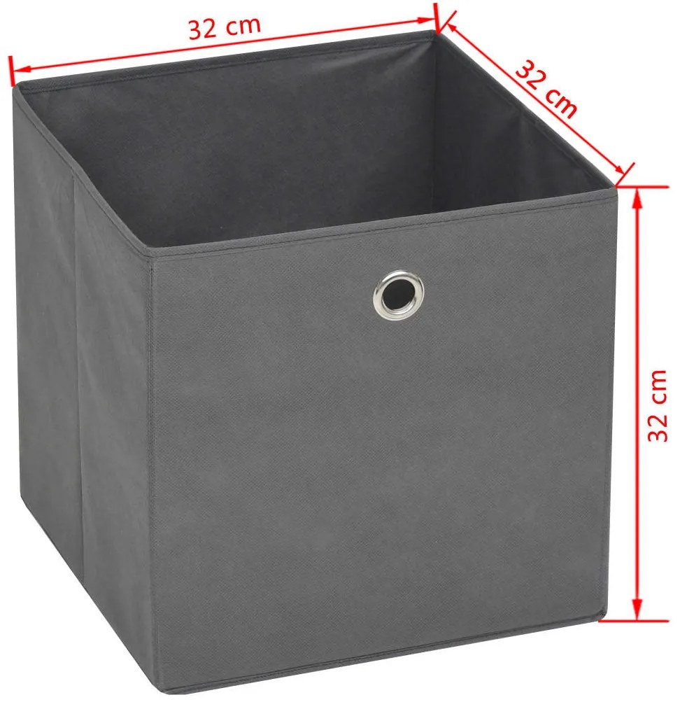 vidaXL Κουτιά Αποθήκευσης 10 τεμ. Γκρι 32x32x32 εκ. Ύφασμα Non-woven