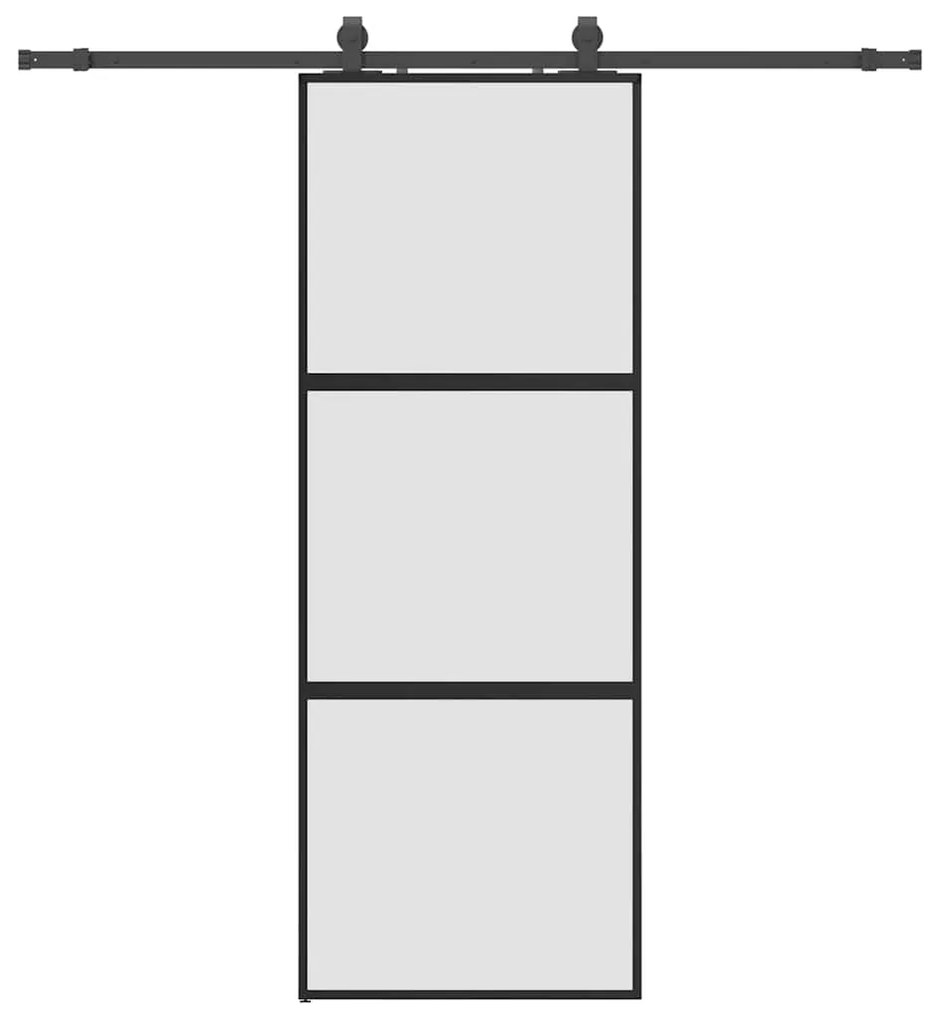 ΣΥΡΟΜΕΝΗ ΠΟΡΤΑ ΜΕ ΣΕΤ ΥΛΙΚΟΥ ΜΑΥΡΟ 76X205 CM ΓΥΑΛΙ ΜΕΤΡΙΑΣΜΕΝΟ 3375874