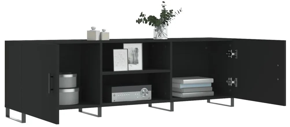 vidaXL Έπιπλο Τηλεόρασης Μαύρο 150x30x50 εκ. Επεξεργασμένο Ξύλο