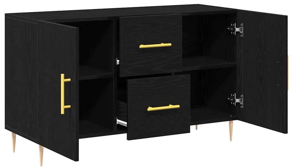 vidaXL Πλαϊνό γραφείο Μαύρη Οξυά 100 x 36 x 60 εκ. Επεξεργασμένο ξύλο