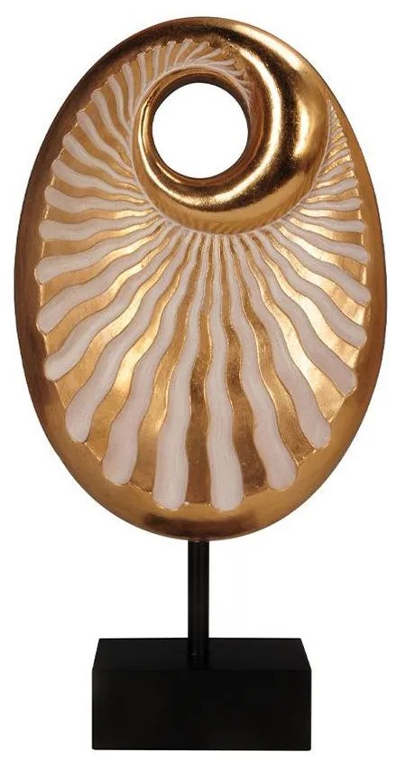 Διακοσμητικό Αντικείμενο Επιτραπέζιο Totem Espiral Oval 022511 22x8x42cm Gold-Black Polyresin