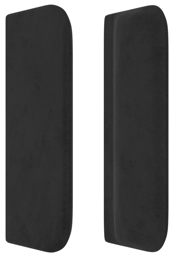 Κεφαλάρι με Πτερύγια Μαύρο 183x16x78/88 εκ. Βελούδινο 3118690