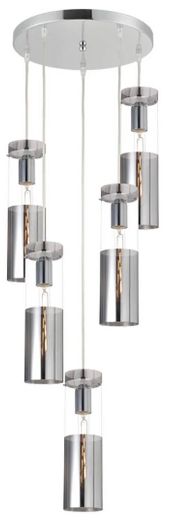 Φωτιστικό Οροφής V371975PCH Chrome Metal, Glass