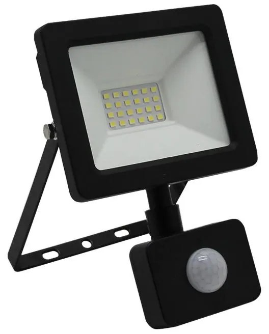 Adeleq Προβολέας LED SMD 20W Με Ανιχνευτή Κίνησης 4100K IP65 Μαύρο Με 50cm Καλώδιο 3-3902011