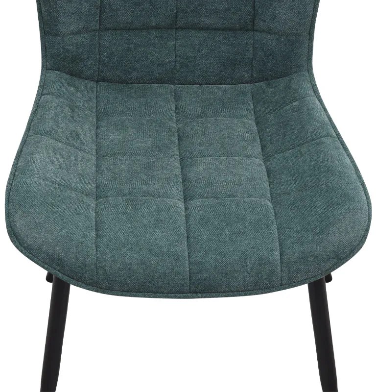 Καρέκλα τραπεζαρίας Chiara Megapap πράσινο ύφασμα - μεταλλικό μαύρο πόδι 48x58x81εκ.