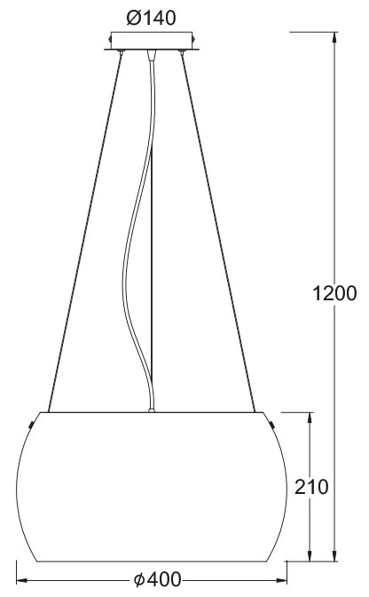 ΚΡΕΜΑΣΤΟ 3Χ60W E27 Φ40 Η128 ΓΥΑΛΙ ΦΙΜΕ PONTIAC - CX1009P40FM - 51W - 100W - CX1009P40FM