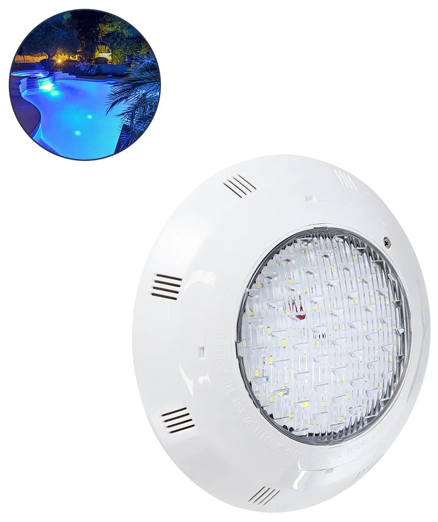 GloboStar® POOLΕΤΙ 61538 PRO Φωτιστικό Πισίνας LED 25W 2125lm 120° AC/DC 12V Αδιάβροχο IP68 IK06 Tempered Glass Φ30 x Υ6.5cm Ψυχρό Λευκό 6000K - Bridgelux Chip - 2 Meter VDE Certified Cable - 3 Years Warranty