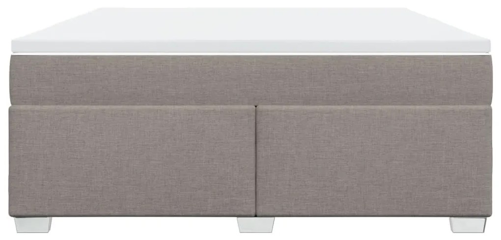 vidaXL Κρεβάτι Boxspring με Στρώμα Taupe 180x200 εκ. Υφασμάτινο