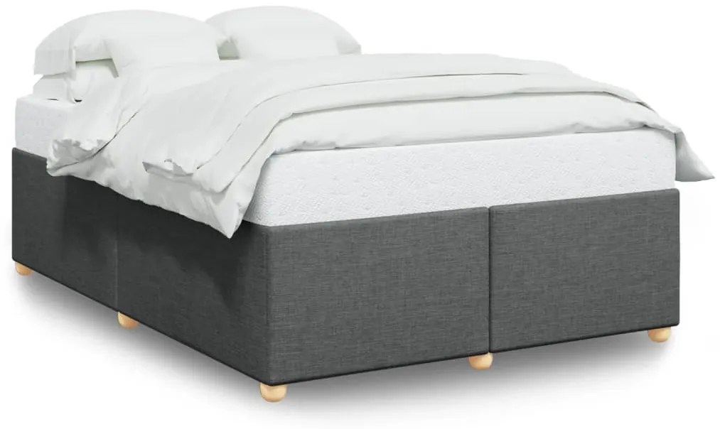 vidaXL Σκελετός Κρεβατιού Χωρίς Στρώμα Σκ. Γκρι 140x190 εκ. Υφασμάτινο