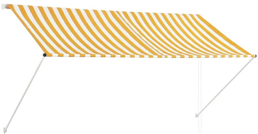 vidaXL Τέντα Συρόμενη Κίτρινο / Λευκό 250 x 150 εκ.