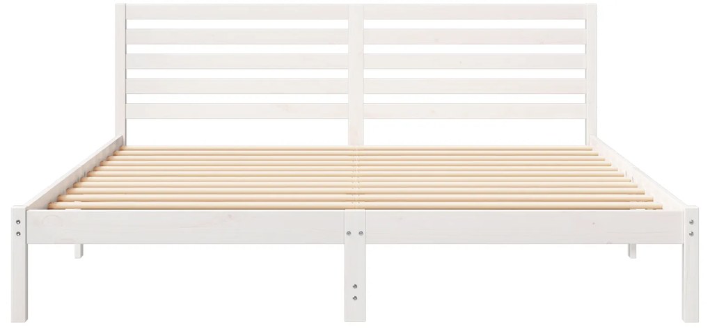 vidaXL Σκελετός Κρεβατιού Λευκό 180 x 200 cm Μασίφ ξύλο πεύκου