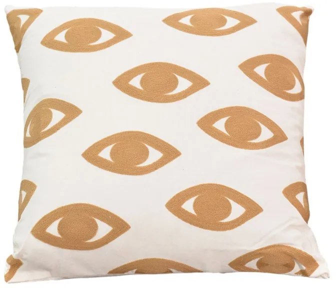 Μαξιλάρι Eyes Inart φυσικό-λευκό ύφασμα 60x60x2.5εκ