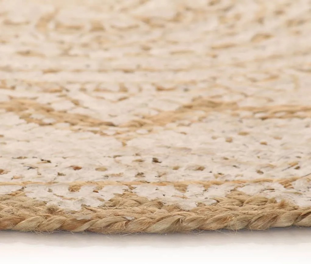 vidaXL Χαλί Πλεκτό Στρογγυλό με Σχέδιο 90 εκ. από Γιούτα