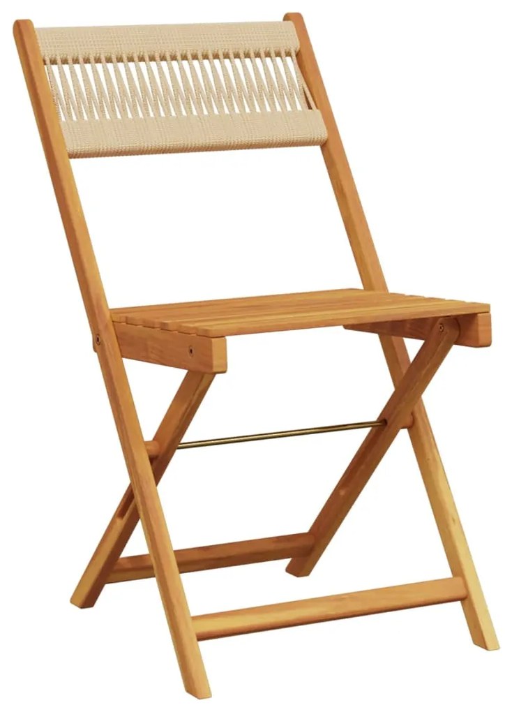 vidaXL Σετ Επίπλων Bistro 3 τεμ. Μπεζ Πολυπροπυλένιο/Μασίφ Ξύλο