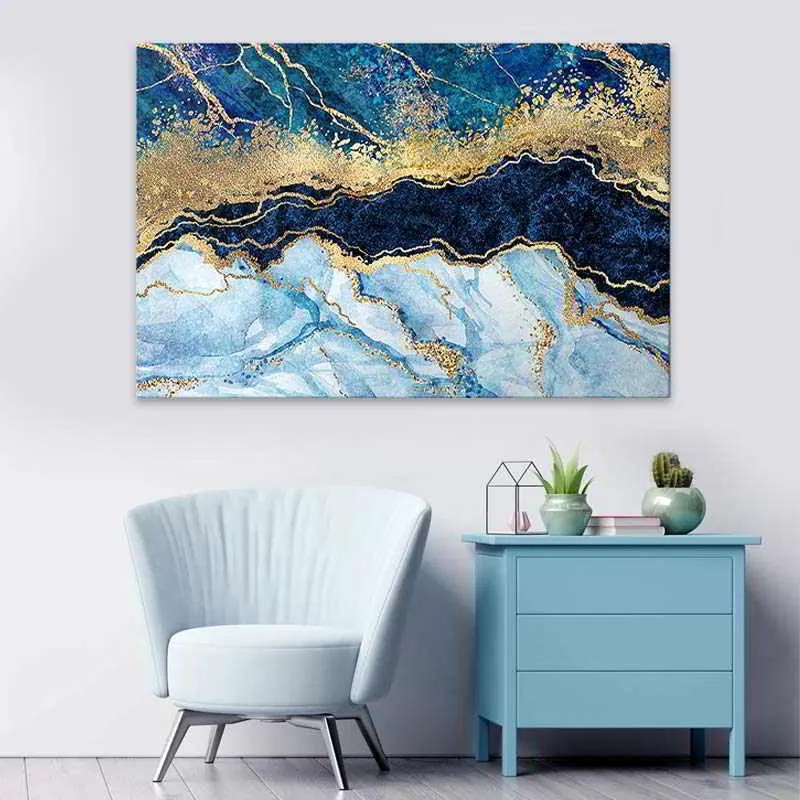 Πίνακας σε καμβά Deep Blue" Megapap ψηφιακής εκτύπωσης 125x80x3εκ."