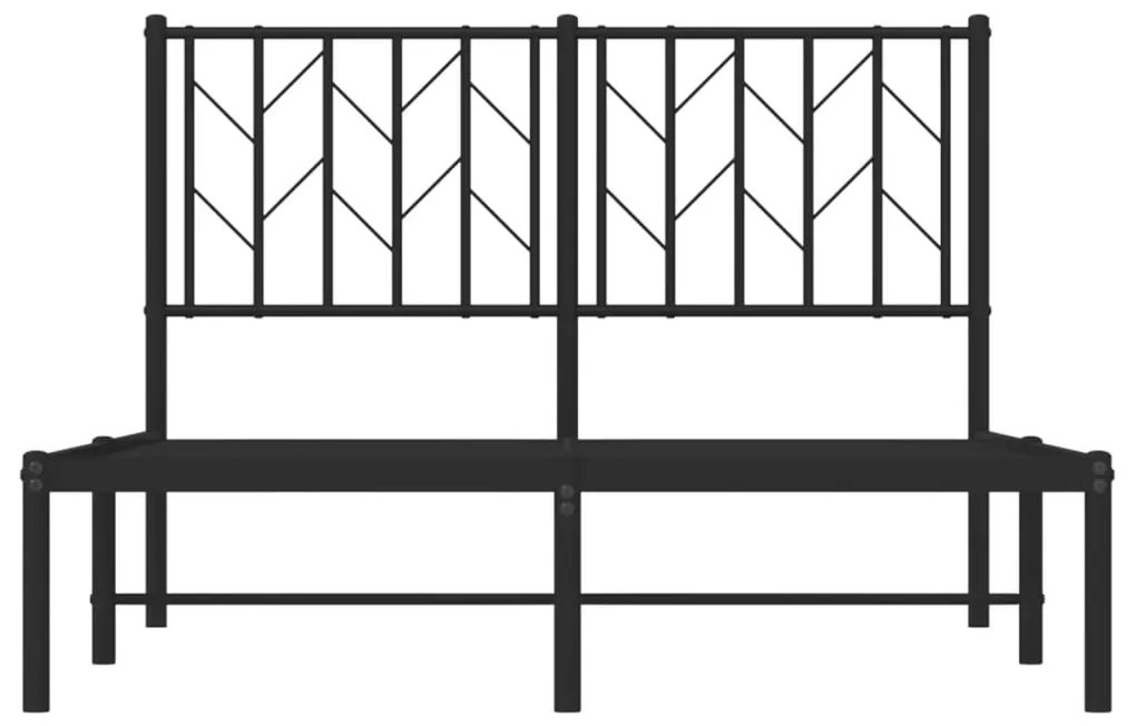 vidaXL Πλαίσιο Κρεβατιού με Κεφαλάρι Μαύρο 120 x 190 εκ. Μεταλλικό