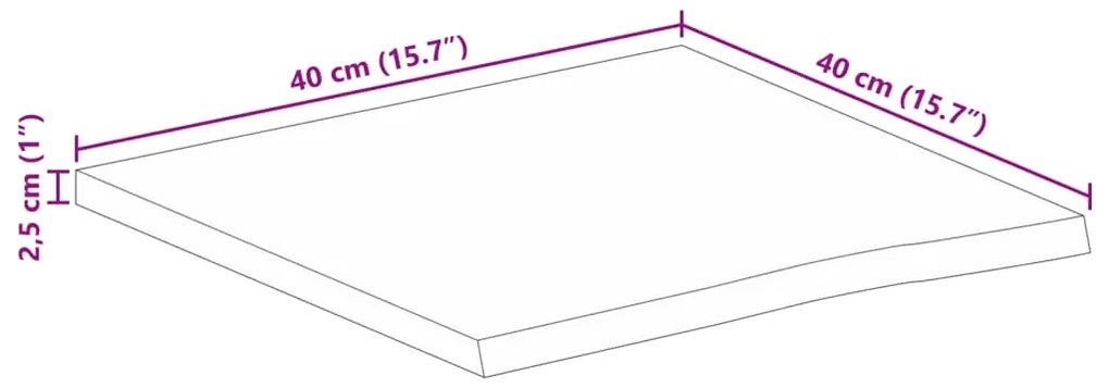 ΕΠΙΦΑΝΕΙΑ ΤΡΑΠΕΖΙΟΥ 40X40X2,5 ΕΚ. LIVE EDGE ΜΑΣΙΦ ΞΥΛΟ ΜΑΝΓΚΟ 370438