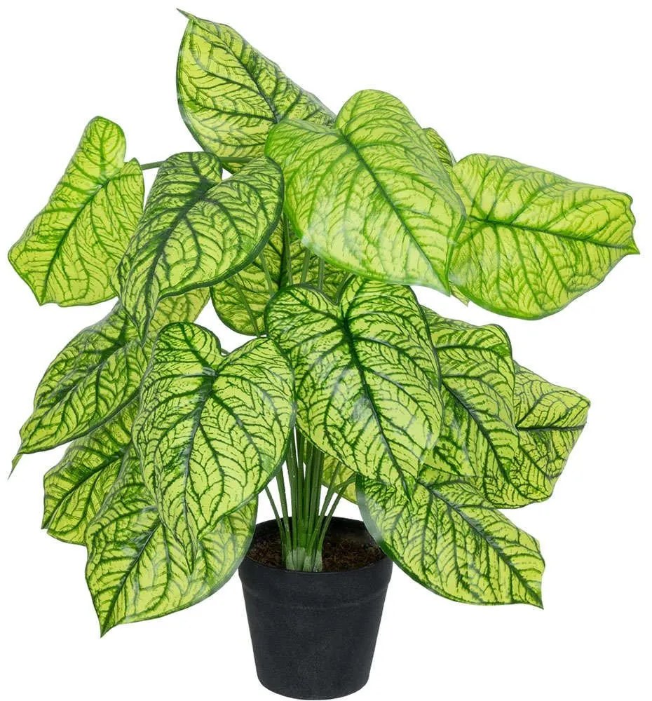 Τεχνητό Φυτό Caladium 20913 Φ55x75cm Green-Yellow GloboStar Πολυαιθυλένιο,Ύφασμα