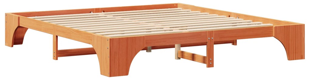 vidaXL Σκελετός Κρεβατιού Κερωτό Καφέ 180x200 cm Στερεό Ξύλο Πεύκου
