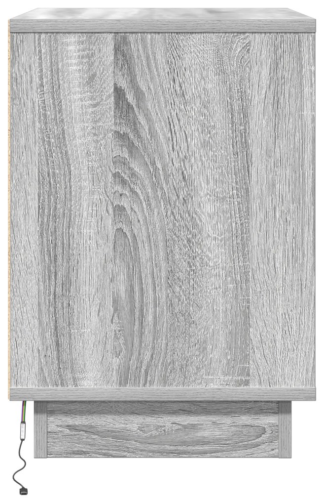vidaXL κομοδίνο με LED Γκρι Sonoma 50x34,5x50 εκ