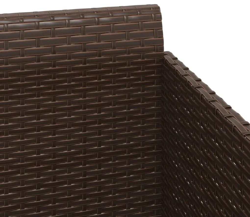 vidaXL Ξαπλώστρα με Μαξιλάρια Καφέ 182 x 118 x 63 εκ. Συνθετικό Ρατάν