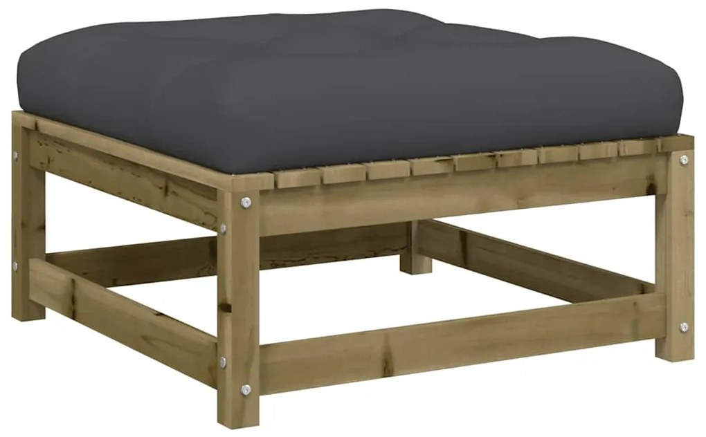 vidaXL Υποπόδια Κήπου με Μαξιλάρια 2 τεμ. από Εμποτισμένο Ξύλο Πεύκου