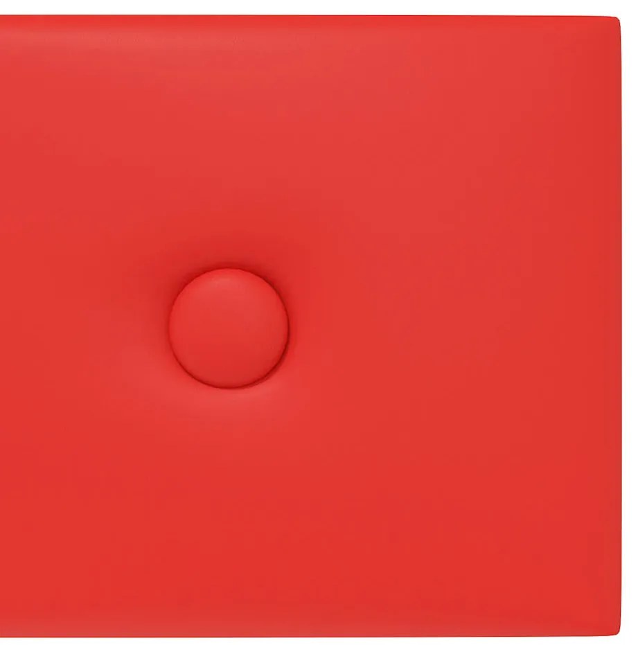 vidaXL Πάνελ Τοίχου 12 τεμ. Κόκκινα 60x15 εκ. 1,08 μ² Συνθ. Δέρμα