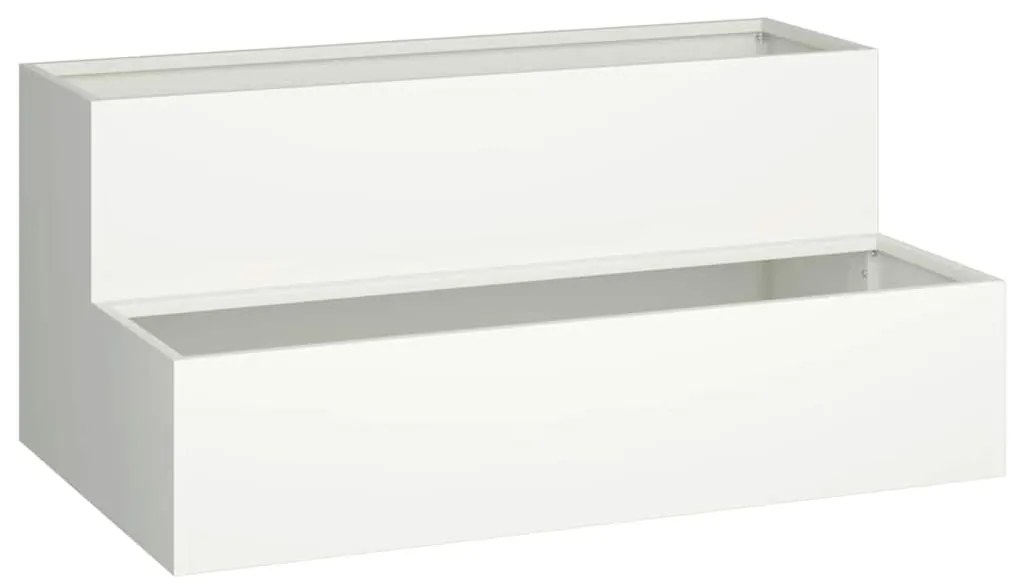 vidaXL Γλάστρα Κήπου Λευκό 100 x 60 x 45 εκ Ατσάλι