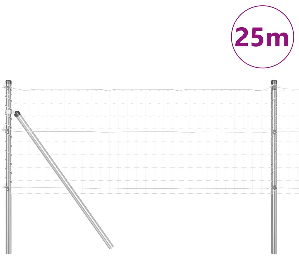 vidaXL Ευρωπαϊκός Φράκτης με 13 Posts 1x25 μ Γαλβανισμένος Χάλυβας